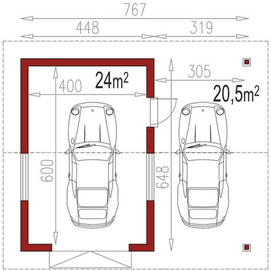 Parter projektu APG 6C garaż