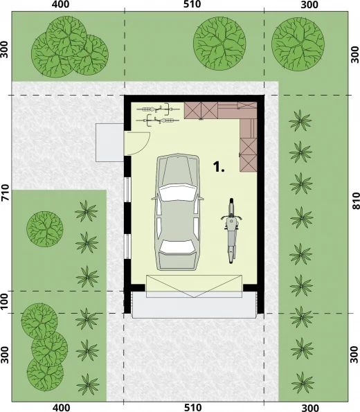Parter projektu G351 budynek gospodarczy