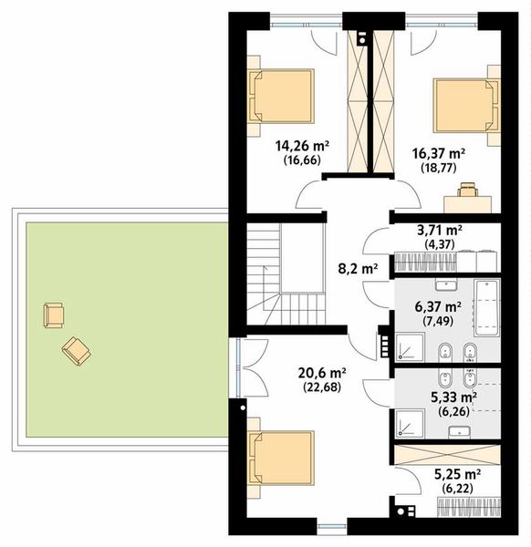 Poddasze projektu Platan 2