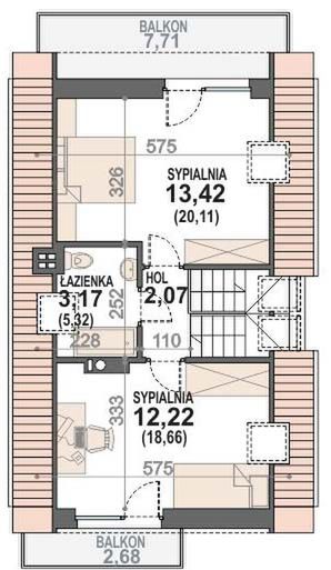 Poddasze projektu Mini 70 Nimfa