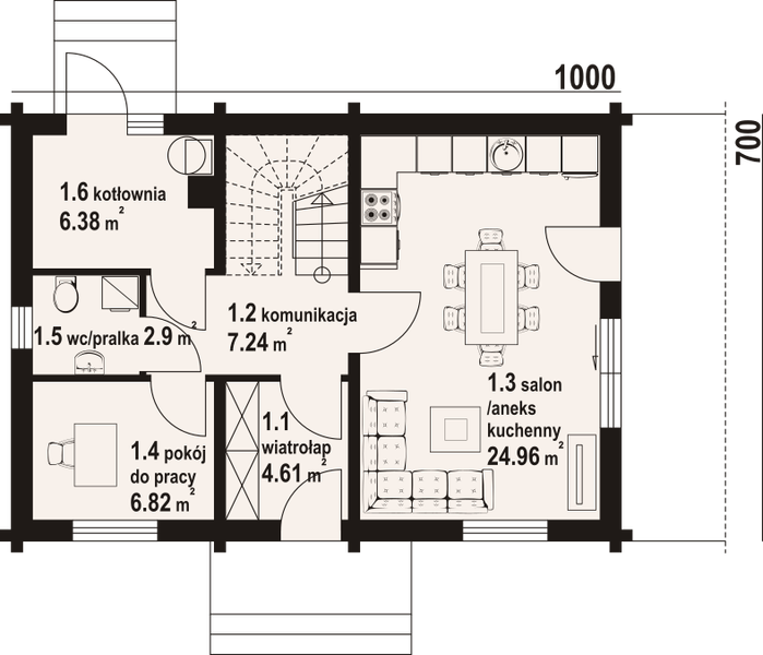 Parter projektu Miłowo aa 70 dw