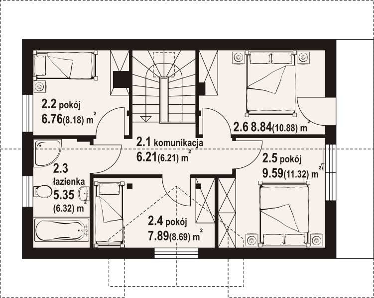 Poddasze projektu Miłowo aa 70 dw