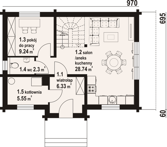 Parter projektu Modrowo aa 70 dw