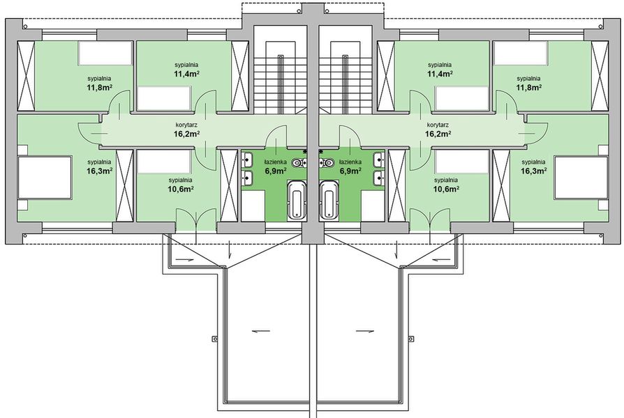 Piętro 1 projektu MJS-106-2R