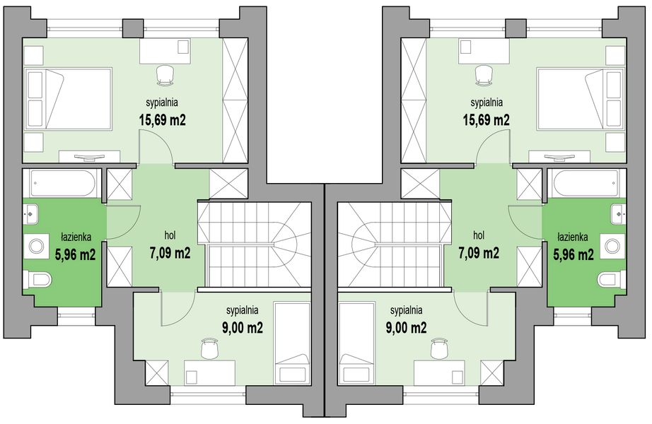 Piętro 1 projektu MJS-118-B