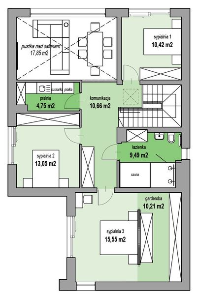 Piętro 1 projektu MJS-131
