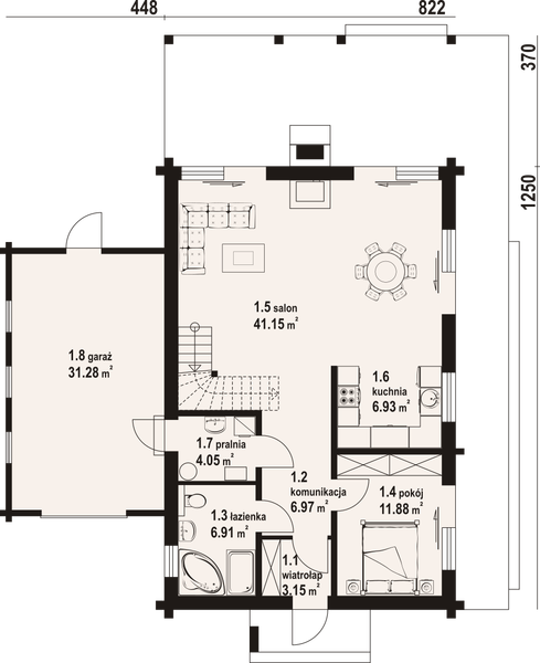 Parter projektu Głogoczów 33 dw