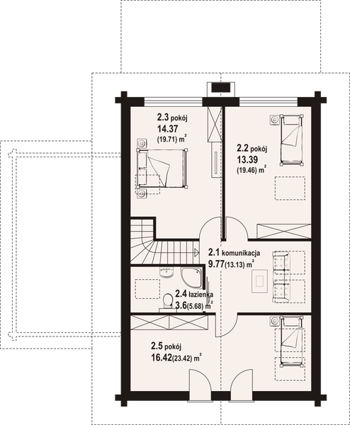Poddasze projektu Głogoczów 33 dw