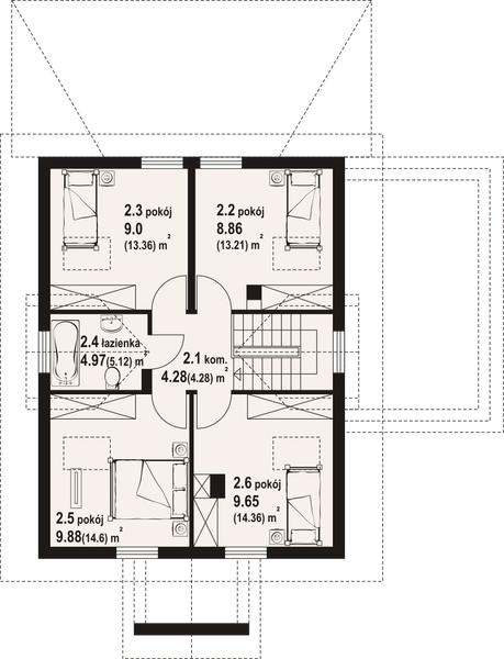 Poddasze projektu Rydzowo 33 dws