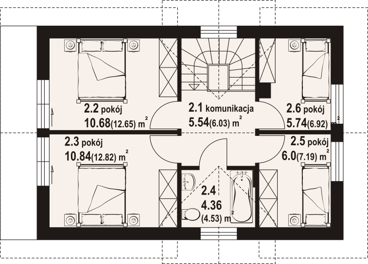 Poddasze projektu Osieczno aa 70