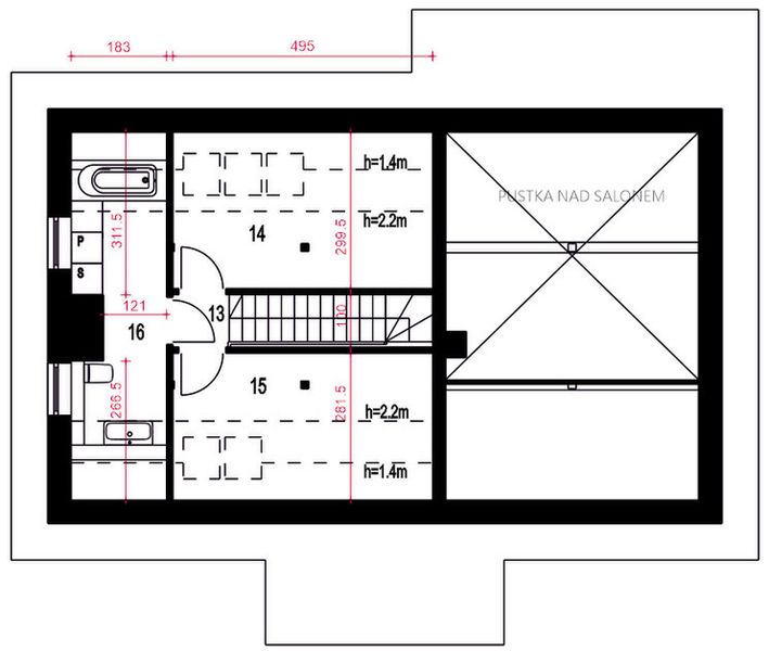 Poddasze projektu Ziomek bez garażu [B]