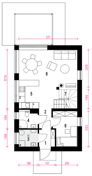 Parter projektu Ada bez garażu [B]