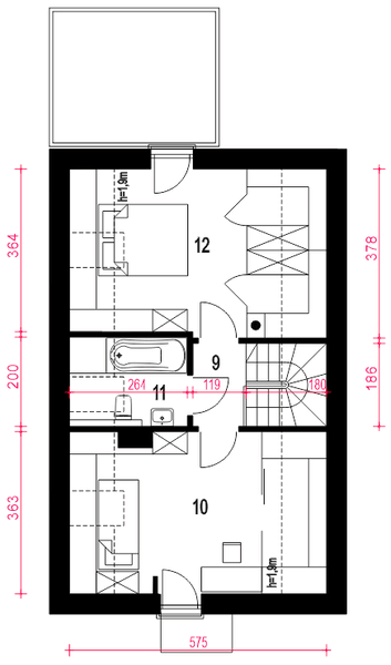 Poddasze projektu Ada bez garażu [B]