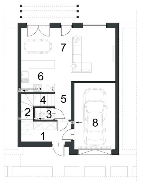 Parter projektu EG-88 segment środkowy