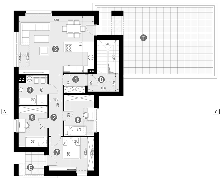 Poddasze projektu Modern House New House 778 D G2