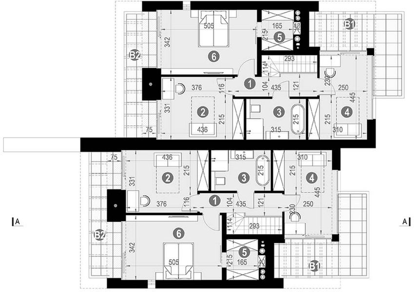 Piętro 1 projektu NewHouse 744 B