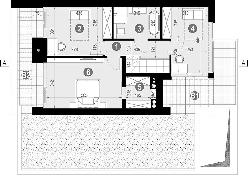Piętro 1 projektu NewHouse 744 G1