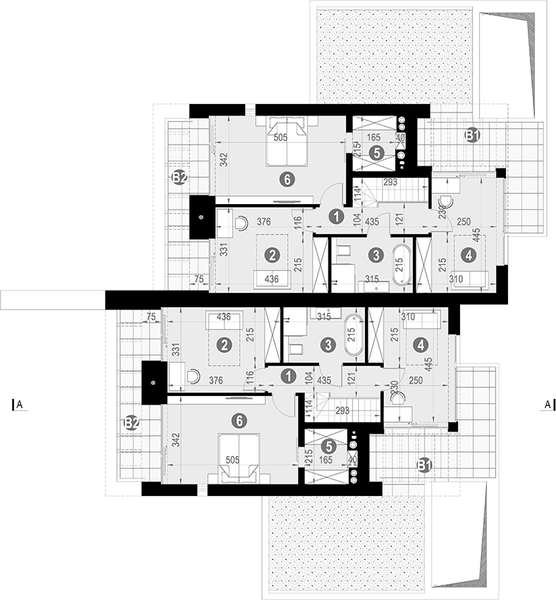 Piętro 1 projektu NewHouse 744 B w1