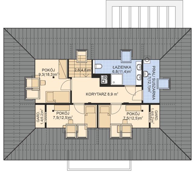 Poddasze projektu APS 285 wariant 3