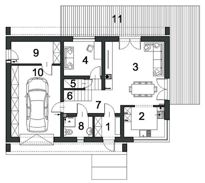 Parter projektu Przytulny D25 wariant I