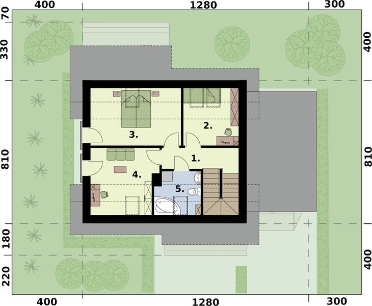 Poddasze projektu Santorini