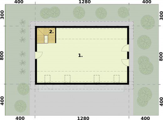 Poddasze projektu G355 garaż trzystanowiskowy z pom. gospodarczym i poddaszem użytkowym