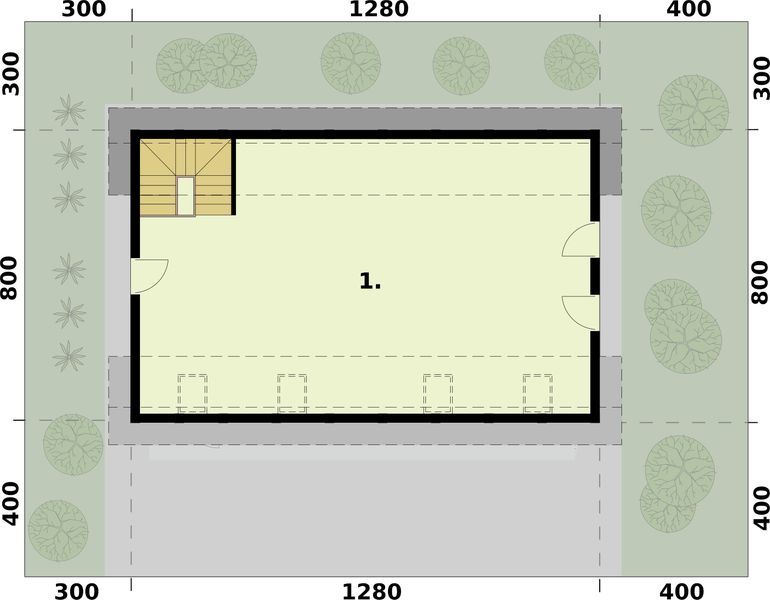 Poddasze projektu G355 budynek gospodarczy