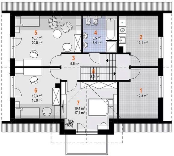 Poddasze projektu Alicja Rex (1808)