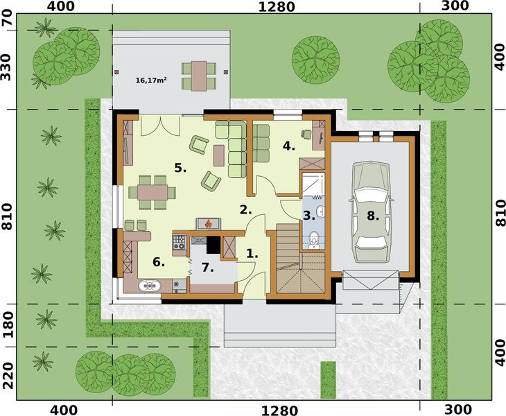 Parter projektu Santorini szkielet drewniany