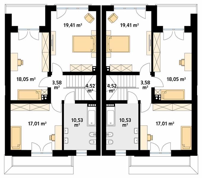 Piętro 1 projektu Miodowy 2