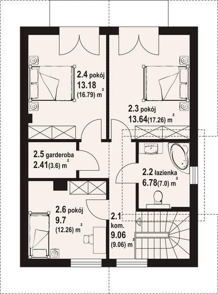 Poddasze projektu Gniazdowo a3 dws