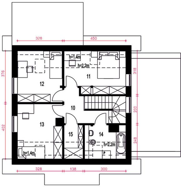 Poddasze projektu Daktyl z garażem 1-st. [A]