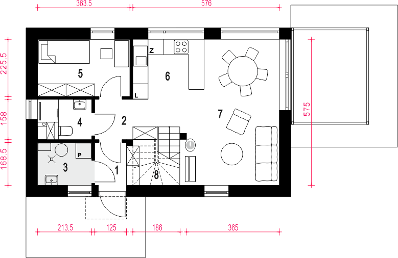 Parter projektu Ada II bez garażu [B]