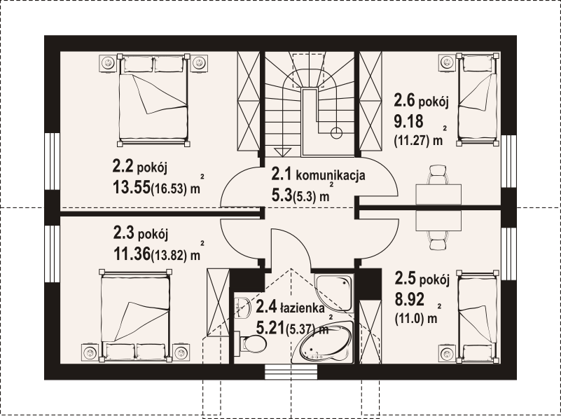 Poddasze projektu Zawojowo a3 dws