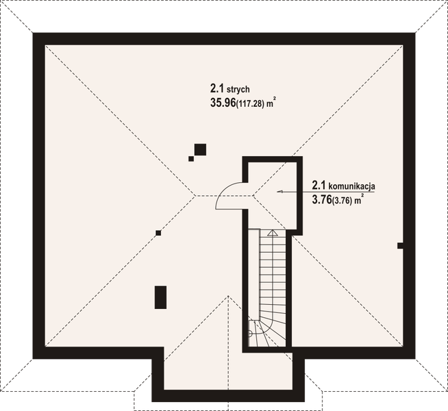 Poddasze projektu Andrzejów b1 dw