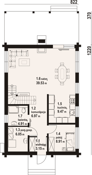 Parter projektu Głogoczów 16 dw PC
