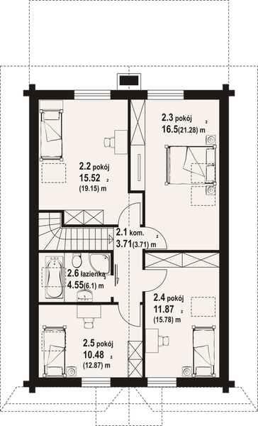 Poddasze projektu Głogoczów 16 dw PC