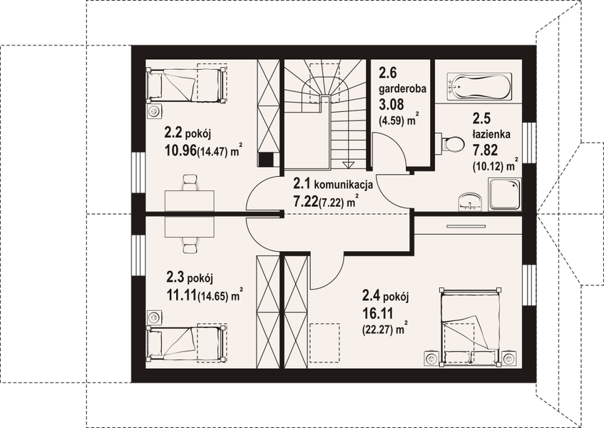 Poddasze projektu Gryfice 16 dw PC
