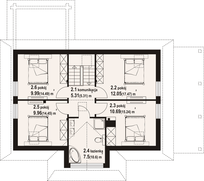 Poddasze projektu Jurgów średni 7 dw
