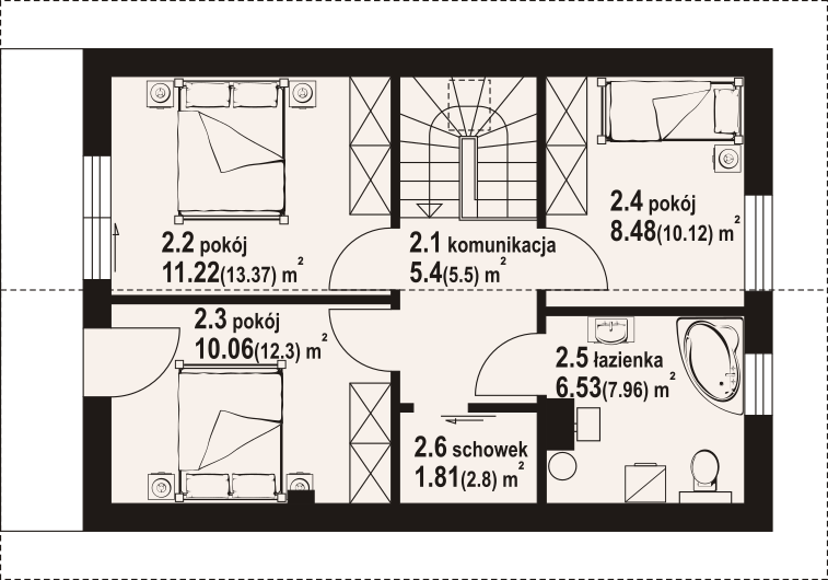 Poddasze projektu Bartkowo aa 70 dws