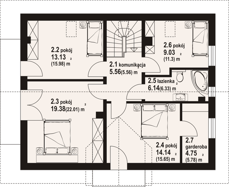 Poddasze projektu Cedrowo b1 dws
