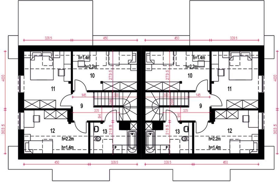 Poddasze projektu Figa bez garażu bliźniak [B-BL]