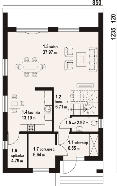 Parter projektu Gładyszów 44 pcr