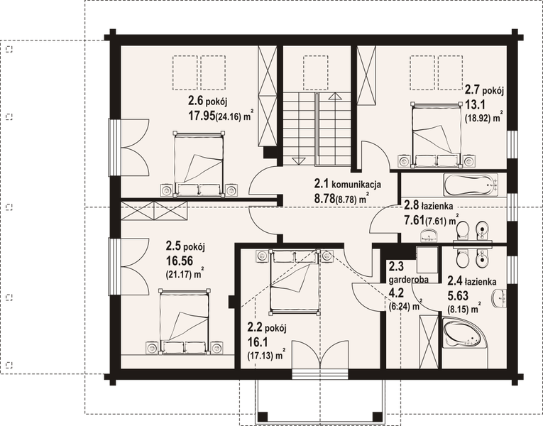 Poddasze projektu Darłowo b1 dw