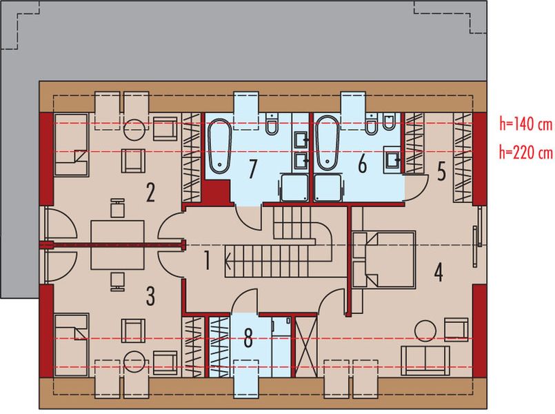 Poddasze projektu Iga III G1 energo plus