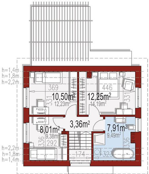 Poddasze projektu Guen 70 na 90