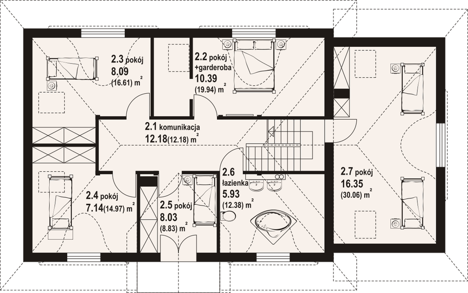 Poddasze projektu Chmielniki małe dw 97