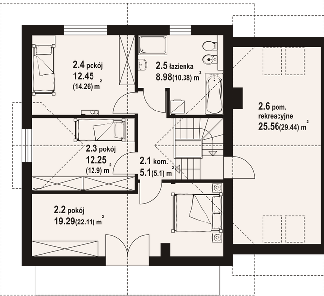 Poddasze projektu Gronowice ab