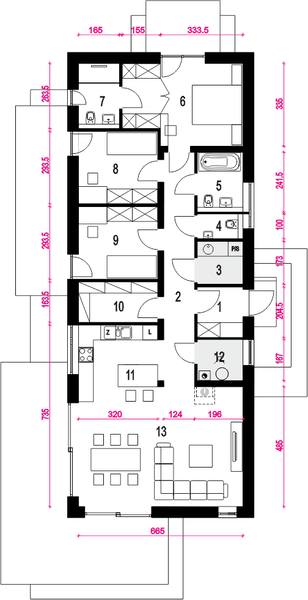Parter projektu Natan III bez garażu [B]