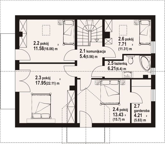 Poddasze projektu Cedrowo b1 dw